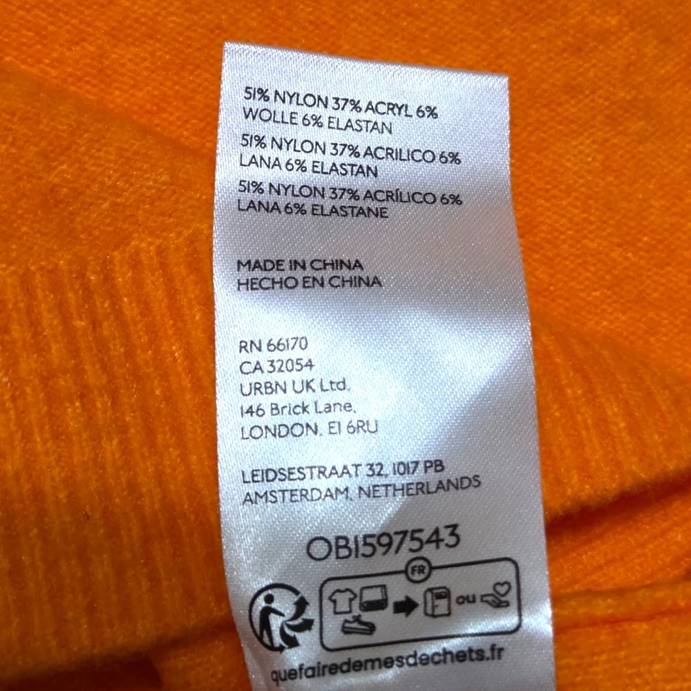 Free People Luna Slouchy Soft Wool Blend Sweater Marigold Orange Oversized Small